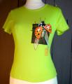 T-shirt femme couleur anis, motif coccinelle